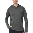 thumbnail image 1 of Dagegui UPF 50+ Sun Hoodies for Men UV Protection Long Sleeve Breathable Rash Guard Tops with Thumb Holes Quick Dry Running Hiking Shirts Dark Gray XXL, 1 of 7