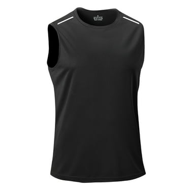 Dagegui Under $10 Men's Performance Tank Tops Sleeveless Workout Quick Dry Shirts Gym Muscle Shirts Athletic Bodybuilding Tee Black S