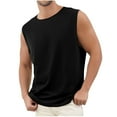 thumbnail image 1 of Dagegui Under $10 Mens Crew Neck Sleeveless T Shirts Summer Cool Workout Muscle Tank Tops Casual Loose Fit Running Training Tee Black,M, 1 of 5