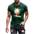 thumbnail image 1 of Dagegui Hawaiian Short Sleeve Shirt for Men Trendy Palm Tree Graphic T-Shirts Casual Beach Tee Big and Tall Outdoor Travel T Shirts Green M, 1 of 4