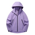 thumbnail image 1 of Dagegui Windbreaker Jacket for Men Lightweight Hooded Rain Coats Waterproof Windproof Outdoor Hiking Travel Windbreaker Purple M, 1 of 7