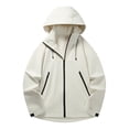 thumbnail image 1 of Dagegui Windbreaker Jacket for Men Lightweight Hooded Rain Coats Waterproof Windproof Outdoor Hiking Travel Windbreaker White S, 1 of 7
