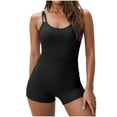 thumbnail image 1 of Dagegui Women's Athletic Tankini Swimsuit 2 Pack Swim Tank Tops with Sport Shorts Bathing Suit Solid Color Swimwear for Pool & Beach Black XXL, 1 of 7