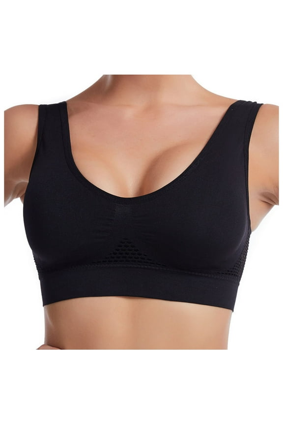 Women's Bras 1X Womens Yoga Workout Bras No Underwire Running Sports Bra Comfy Breathable U Back Training Bralettes Underwear Black