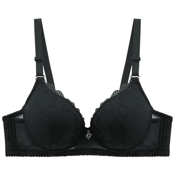 Dagegui Women's Bras 40 Adjustable Bras for Women Underwire Support Push Up Bra Thin Breathable Gathering Bra Comfy Shape Lift Underwear Black