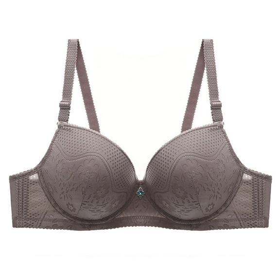 Dagegui Women's Bras 5X Underwire Gathering Bras for Women Adjustable Strap Anti Sagging Bra High Support Shape Lift Underwear Gray