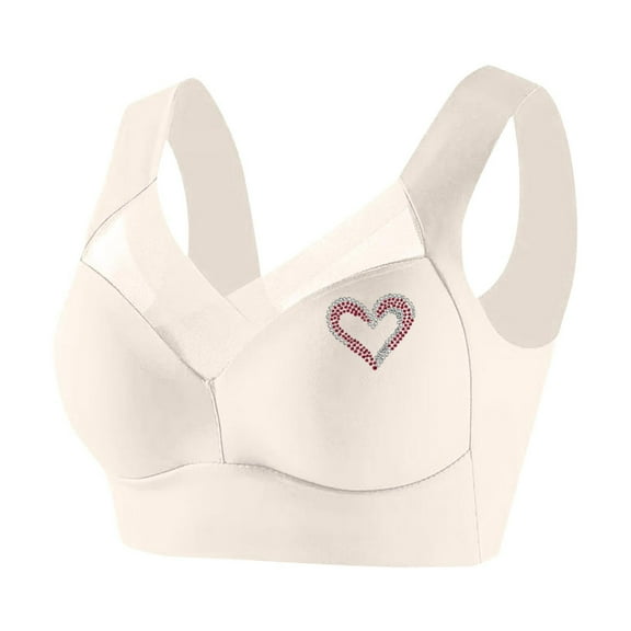 Dagegui Women's Bras 6X Plus Size Wirefree Bras for Women Seamless Full Coverage Lifting Bra Smooth Back Anti Sagging Underwear No Rims Beige