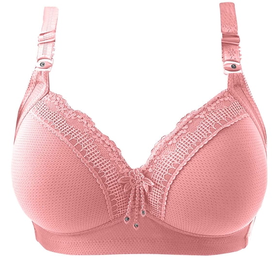 Dagegui Women's Bras S No Underwire Bras for Women Full Coverage Gathering Bra Comfortable Wireless Bras Adjustable Straps Everyday Bra Hot Pink
