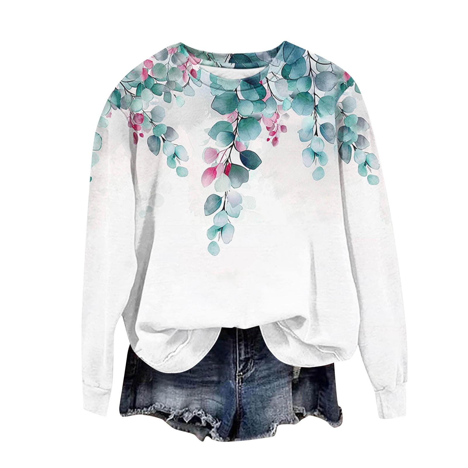 Casual Floral Print Sweatshirt