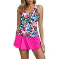 thumbnail image 1 of Dagegui Women's Tankini Swimsuits Sleeveless V Neck Swim Dress Summer Modest Bathing Suit for Beach Hawaiian Pink S, 1 of 5