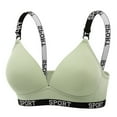 thumbnail image 1 of Dagegui Womens Bra L Women's Y2k Bras Letter Printed Adjustable Spaghetti Strap Bra Wireless Bra Comfy Everyday Bralettes Green, 1 of 4
