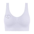 thumbnail image 1 of Dagegui Womens Bra M Women's Sports Bras Plus Size Wireless Full Coverage T-Shirt Bra Comfortable Breathable Everyday Underwear Yoga Workout Fitness Bra White, 1 of 6