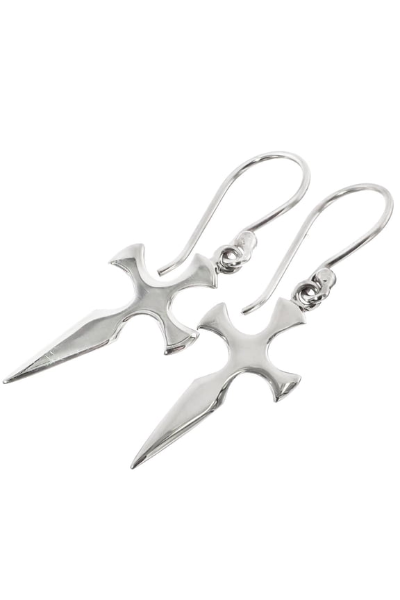 Dagger 925 Sterling Silver Handmade Earrings, 1"