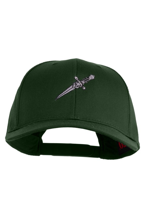 Dagger Blade Embroidered 6 Panel Low Profile Cap - Dark Green OSFM