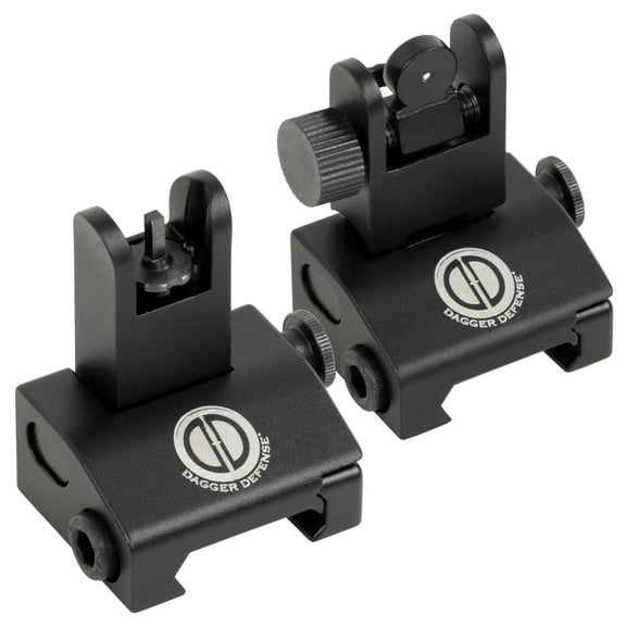 Dagger Defense flip up BUIS picatinny rail mounted backup iron sights