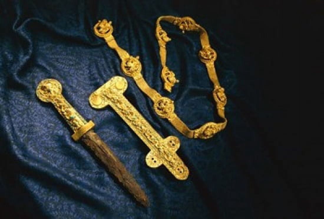 Dagger Sheath and Belt of Warrior Gold Artifacts From Tillya Tepe Find Six Tombs of Bactrian Nomads Canvas Art - Kenneth Garrett DanitaDelimont (39 x 27)