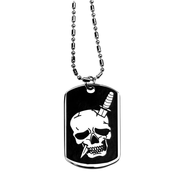 Dagger Skull Dog Tag Collectible Medallion Necklace Accessory Jewelry Walmart
