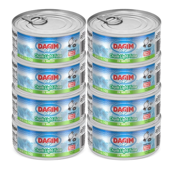Dagim Chunk Light Tuna in Water  Canned Tuna Fish  5 oz. Kosher for Passover, Pack of 8