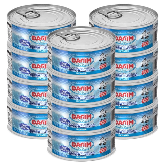 Dagim Solid White Tuna in Water Fancy Albacore Tuna Fish Can 6 oz. Kosher for Passover, Pack of 12