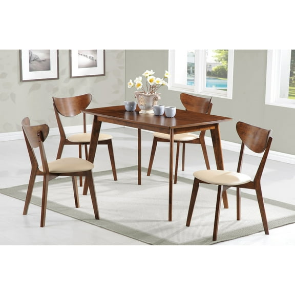 Daglosten Off-white and Chestnut 5-piece Dining Set