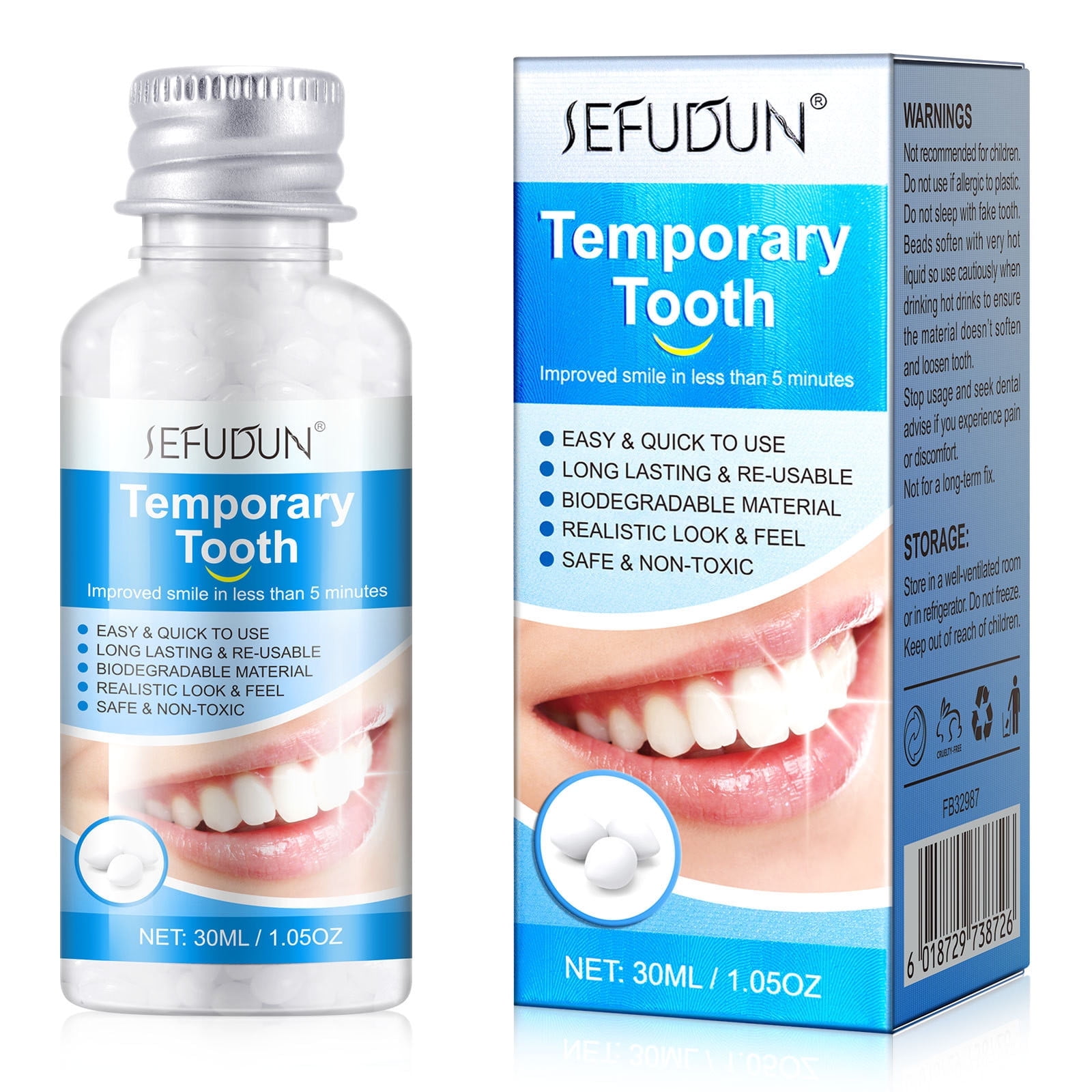 DagobertNiko 30ML Dental Restoion Pellet Kit Laminating Beads, Reusable, Temporary Dental