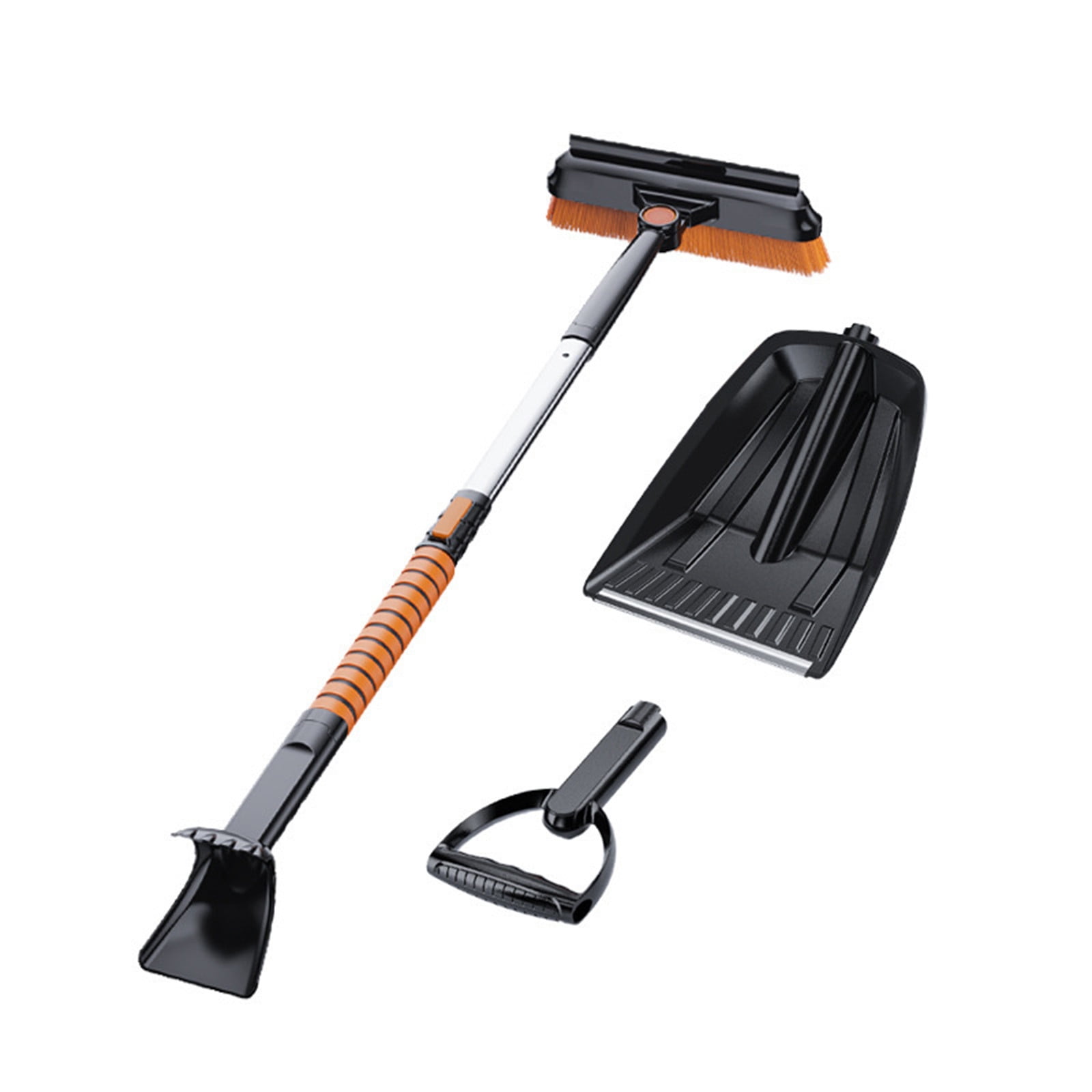 Windshield Ice Scrapers, 47.2 Snow Brush with Squeegee, Expendable Handle,  AstroAI 270° Pivoting Tool, Orange