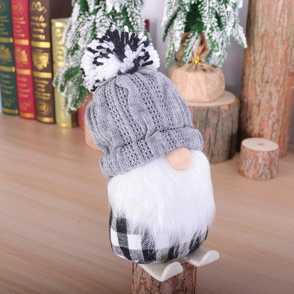 DagobertNiko Christmas Decorations Ski Dolls Small Ornaments Wooden Plush Ski Dolls Mini Dolls