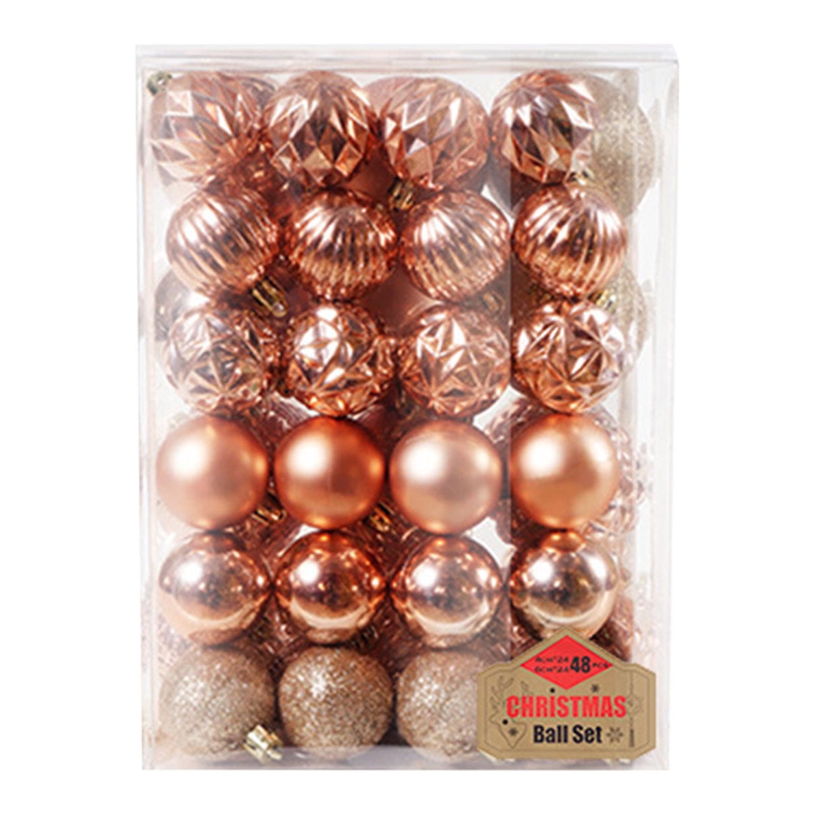 DagobertNiko Clearance! Christmas Ornaments, 48 Packs 5 Inch,Rose Gold