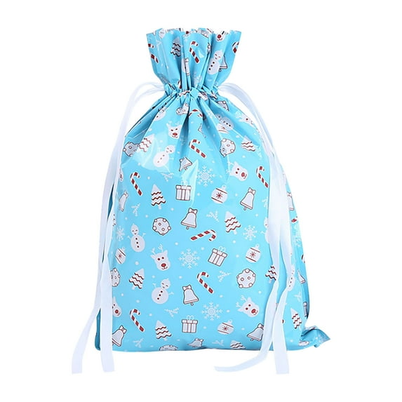 DagobertNiko Foil Drawstring Christmas Gift Bags Assorted Sizes, Holiday Gift Wrapping Sacks Xmas Pouches for Presents