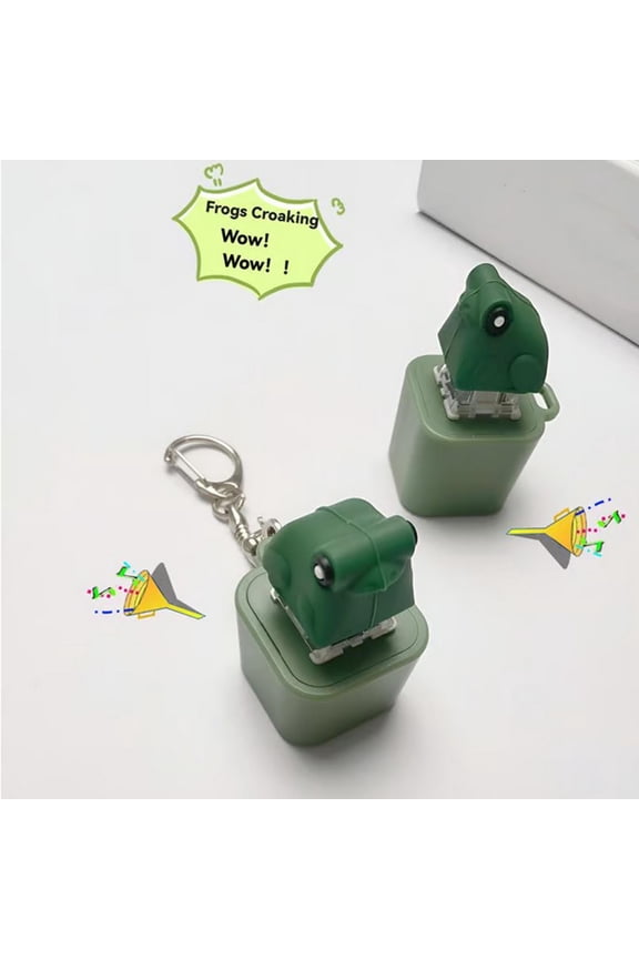 Light up Frog Keychain with Croaking Sounds, Press to Activate LED Flash and Realistic Croak, Cute Mini Key Chain, Birthday Party Favor Gift for Backpack Purse Keys, Novelty Plaything
