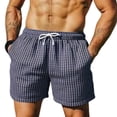 thumbnail image 1 of DagobertNiko Mens Shorts Elastic Waist Drawstring Striped Shorts Quick Dry Loose Fitted Summer Beach Shorts with Pockets, 1 of 6