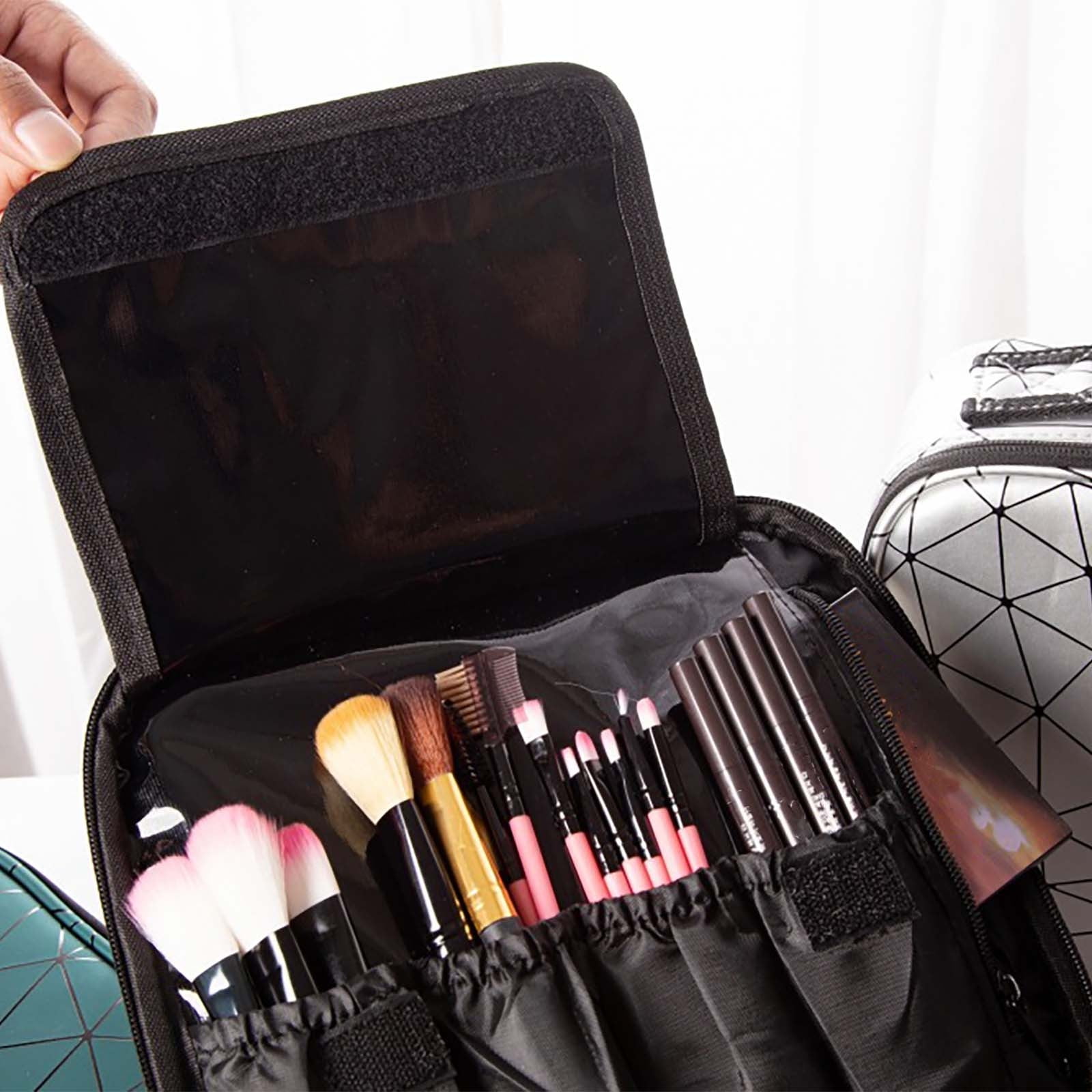 DagobertNiko Square Small Portable Split Makeup Bag Travel Makeup