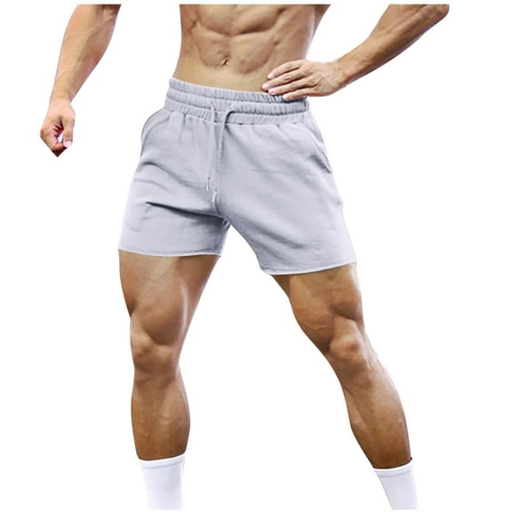 Dagugfen Athletic Mens Shorts Summer Elastic Waist Drawstring Fitted Solid Color Comfy Workout Gym Shorts