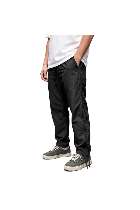 Athletic Pants for Men Drawstring Mesh Breathable Elastic Waist Moisture Wicking Workout Pants with Pockets