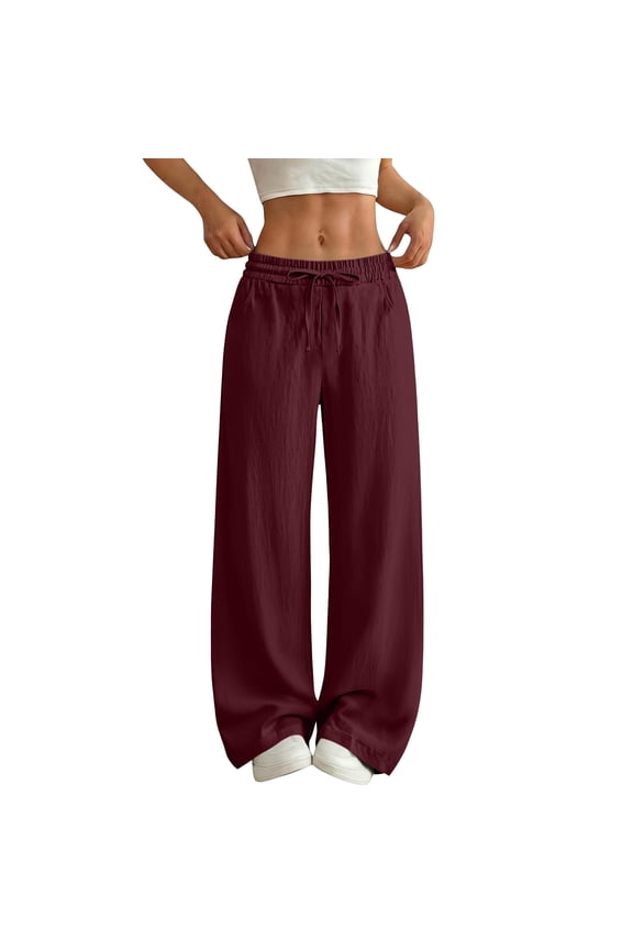 Athletic Pants for Women Loose Fitted Drawstring Elastic Waist Breathable Summer Casual Workout Full Length Pants