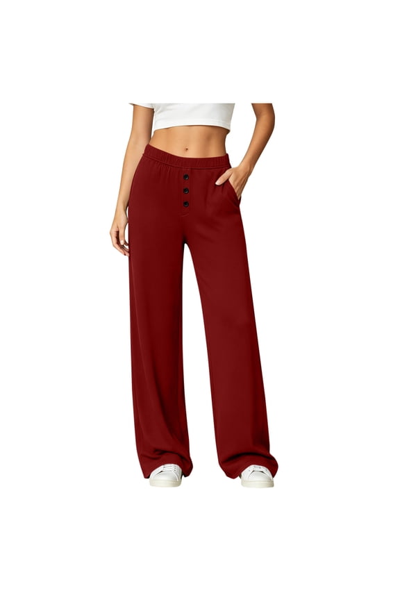 Athletic Pants for Women Loose Fitted Elastic High Waist Full Length Yoga Pants Gym Workout Breathable Trousers