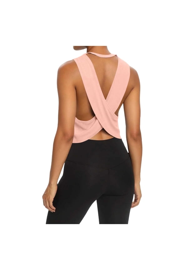 Athletic Tank Tops for Women Cross Back Sleeveless Lightweight Breathable Summer Gym Workout Tanks
