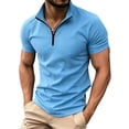 thumbnail image 1 of Dagugfen Athletic Tops Short Sleeve Stand Neck 1/4 Zip up Fitness Pullover Shirts Outdoor Workout Running Tops, 1 of 8