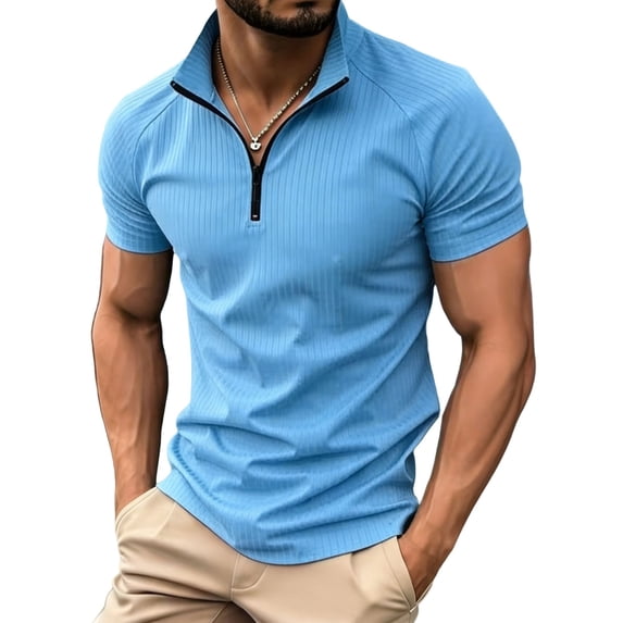 Dagugfen Athletic Tops Short Sleeve Stand Neck 1/4 Zip up Fitness Pullover Shirts Outdoor Workout Running Tops