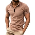 thumbnail image 1 of Dagugfen Athletic Tops Short Sleeve Stand Neck 1/4 Zip up Fitness Pullover Shirts Outdoor Workout Running Tops, 1 of 8