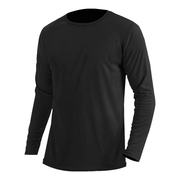Dagugfen Athletic Tops for Men Long Sleeve Crew Neck Tight Breathable Lightweight Gym Workout Shirts