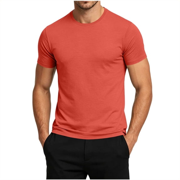 Dagugfen Athletic Tops for Men Slim Fitted Short Sleeve Crew Neck Summer Workout Gym Tops Moisture Wicking Lightweight Tee Shirts