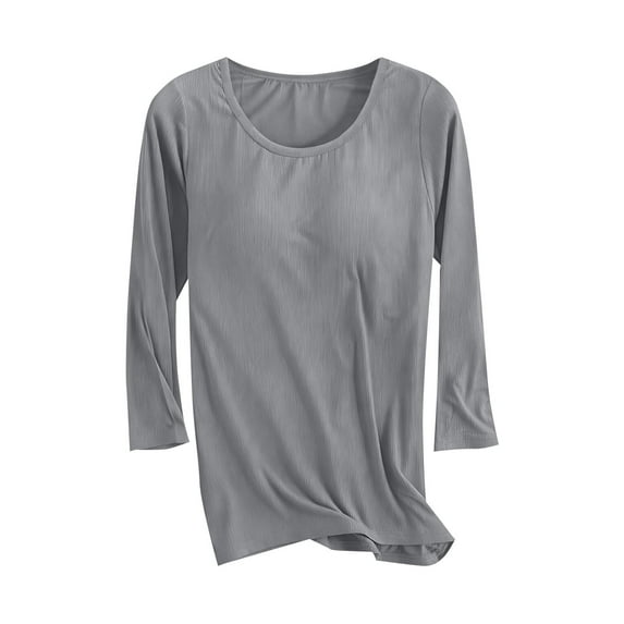 Dagugfen Athletic Tops with Built in Bra Activewear Gym Workout Tee Shirt Tops Moisture Wicking