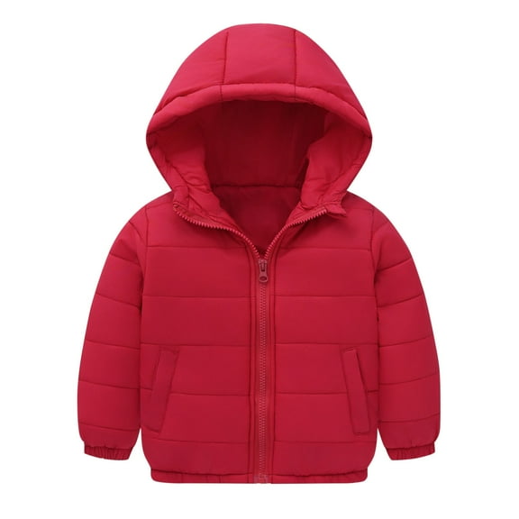 Dagugfen Baby Boy Girls Clothes Hoodie Coat Long Sleeve Zip up Solid Color Warm Comfy Quilted Jackets 1-10 Years