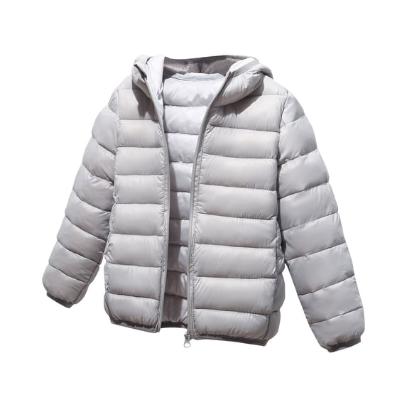 Dagugfen Baby Clothes Winter Jackets Zip up Outwear with Hood Lightweight Textured Warm Windproof Quilted Jackets 4-12 Years