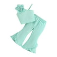 thumbnail image 1 of Dagugfen Baby Clothes for Girl 2 Piece Flower off Shoulder Camisole Top Ruffle Bottom Pants Elegant Outfits for Dinner Party, 1 of 3
