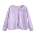 thumbnail image 1 of Dagugfen Baby Clothes for Girl Sweaters Long Sleeve Bow Hollow out Comfy Casual Cardigan Outwear 4-16 Years, 1 of 3