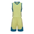 thumbnail image 1 of Dagugfen Basketball Sets for Kids Sleeveless V Neck Tank Tops Elastic Waist Athletic Shorts Quick Drying Breathable Activewear Suits(8-10 Years,Khaki), 1 of 6