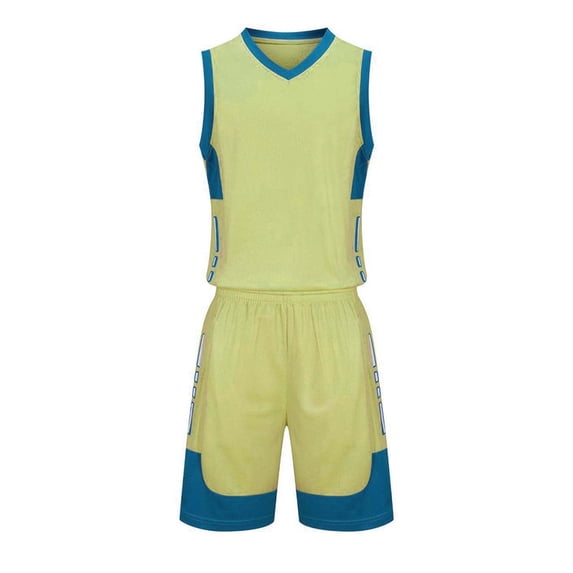 Dagugfen Basketball Sets for Kids Sleeveless V Neck Tank Tops Elastic Waist Athletic Shorts Quick Drying Breathable Activewear Suits(8-10 Years,Khaki)