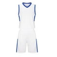 thumbnail image 1 of Dagugfen Basketball Sets for Kids Sleeveless V Neck Tank Tops Elastic Waist Athletic Shorts Quick Drying Breathable Activewear Suits(8-10 Years,White-01), 1 of 7